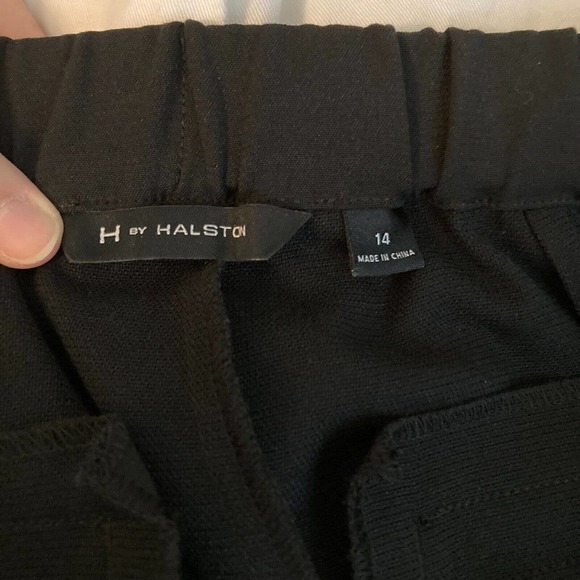 H By Halston Pants Womens Sz‎ 14 Black Cropped Capri Wide Leg Dress Stretch - Picture 6 of 11